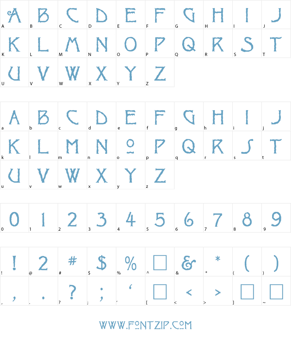 Jagged Font Character
